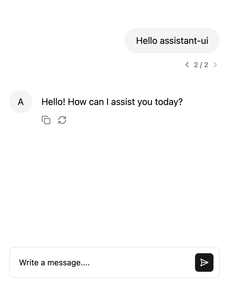 screenshot of assistant-ui